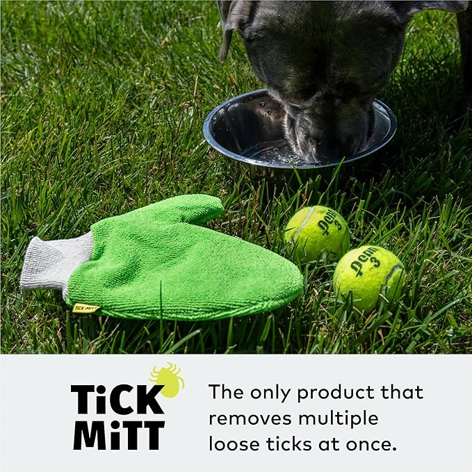 Green Tick Removal Glove: Gently Remove Ticks from Humans & Pets - Chemical-Free, Durable, Portable, Easy to Use Tick Management Tool for Outdoor Adventures & Everyday Use-Mewly Pet