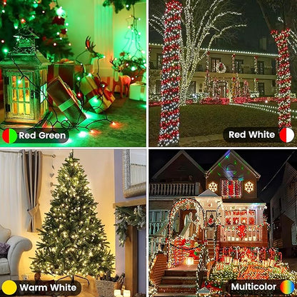 Albelt Smart Color Changing Christmas Lights, Christmas Decoration Lights with Remote & Timer, 66 FT 200 LED RGB Twinkle Fairy String Light Waterproof for Indoor Outdoor Halloween Xmas Tree Decor