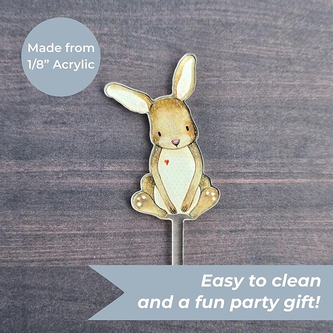Forest Critters Painted Wooden Animal Cutout Shapes (Cupcake Topper (Set of 5))