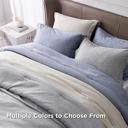 Bedsure Queen Comforter Set - Navy Blue Soft Bedding for All Seasons, Cationic Dyed Bed Set, 3 Pieces, 1 Queen Size Comforter (90"x90") and 2 Pillow Shams (20"x26"+2")