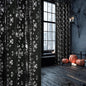NICETOWN Black Sheer Halloween Curtains with Silver Spider Foil Print, Grommet Flowing Voile Sheer Window Treatment for Gothic Bedroom, W54 x L84, 2 Panels