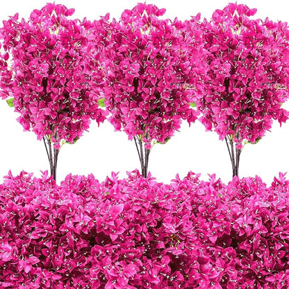 30 Pack Artificial Bougainvillea Floral 38" Silk Long Stem Bougainvillea Plants Hanging Table Centerpiece for Home Wedding Indoor Outdoor Decorations (Rose Purple)