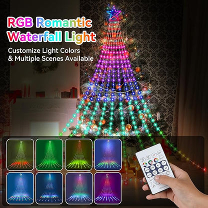FUNIAO (New Multi Color Changing Christmas Lights, Christmas Tree Lights with Remote, 335 LED RGB Timer & Waterproof Outdoor String Lights for Halloween, Christmas, New Year (RGB Color Change)