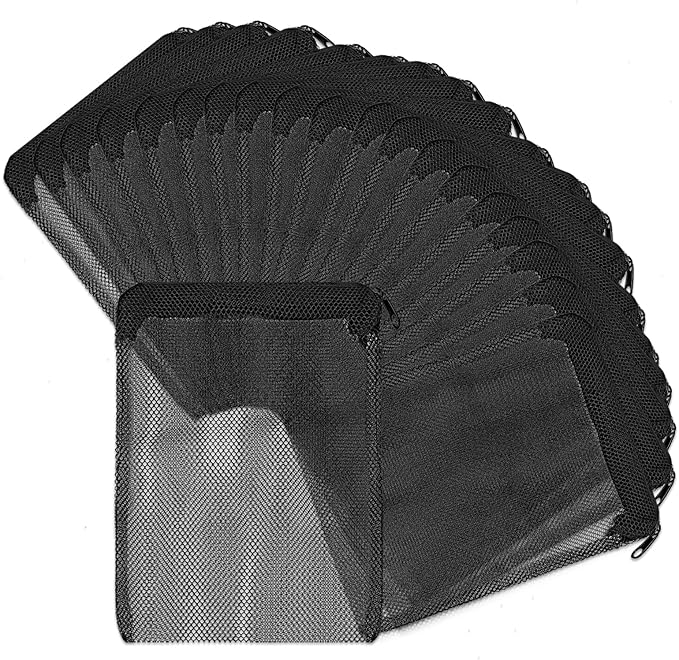 20PCS Aquarium Filter Media Bags for Aquarium with Zipper, Fine Mesh Bag Reusable Strong Polyester for Activated Carbon, Bio Filter Balls, Ceramic Rings, Filter Stones 7.8" x 5.9"-Mewly Pet