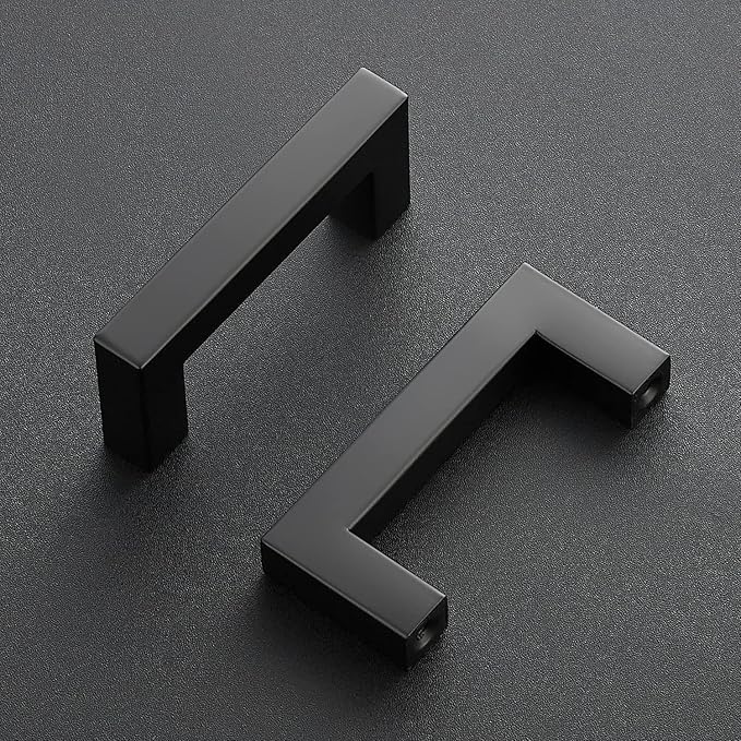 Ravinte 15 Pack Square Cabinet Pulls 2-1/2 Inch Black Kitchen Cabinet Handles Matte Black Kitchen Hardware for Cabinet Black Drawer Pulls Drawer Handles Come with Screwdriver