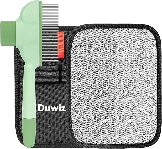 Pet Hair Removal Kit – Static Hair Removal Glove & Shedding Comb for Cats & Dogs, Removes Hair from Clothing, Furniture, Carpets & Bedding, Tackles Tangles, Fleas & Dander-Mewly Pet