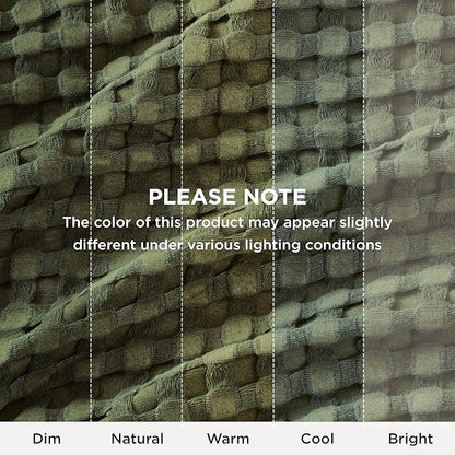 Bedsure Cooling Cotton Waffle Oversized King Blanket - Lightweight Breathable Rayon Derived from Bamboo for Hot Sleepers, Luxury Throws for Bed and Sofa, Green, 120x96 Inches