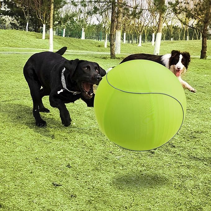 Herding Ball for Dogs & Horses - 25" with Cover Large Green Ball with Pump-Mewly Pet