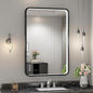24x36 Inch LED Bathroom Mirror with Lights, Black Metal Framed LED Mirror for Bathroom, 3 Colors and Stepless Dimmable Wall Mounted Lighted Bathroom Vanity Mirror, Anti-Fog, Memory