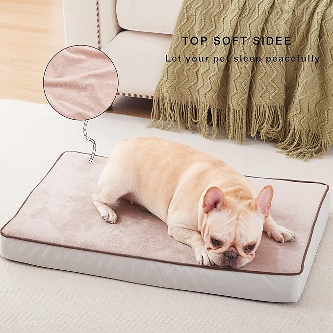 Orthopedic Memory Foam Dog Bed, Cooling Dog Beds for Medium/Large Dogs -Waterproof Pet Bed for Crate with Removable Washable Cover (M(29inch,45Lbs))-Mewly Pet