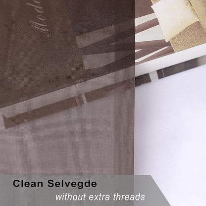 OWENIE Sheer Chocolate Curtains, Sheer Curtains 84 inch Length 2 Panels Set, Rod Pocket Voile Fimly Sheer Drapes for Living Room/Bedroom, 2pcs, Each 42" W x 84" L