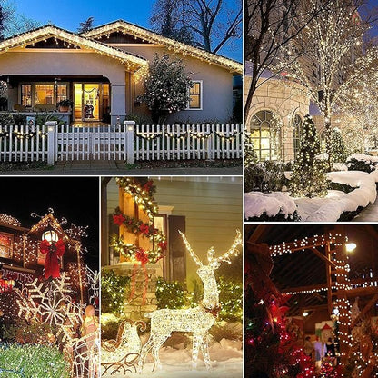 Decute 500LED 164FT Christmas Tree String Lights Green Wire Dimmable with Remote Control, UL Listed Plug in Fairy Starry Lights Decorative for Christmas Tree Party Wedding Indoor Outdoor Warm White