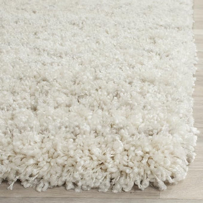 SAFAVIEH Arizona Shag Collection Area Rug - 6'7" x 9'2", Ivory & Beige, Moroccan Design, Non-Shedding & Easy Care, 1.6-inch Thick Ideal for High Traffic Areas in Living Room, Bedroom (ASG741A)