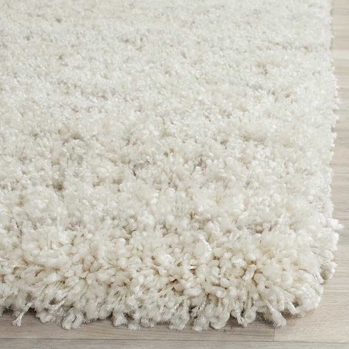 SAFAVIEH Arizona Shag Collection Runner Rug - 2'3" x 22', Ivory & Beige, Moroccan Design, Non-Shedding & Easy Care, 1.6-inch Thick Ideal for High Traffic Areas in Living Room, Bedroom (ASG741A)