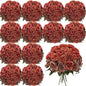 Geosar 16 Bundles Artificial Peonies Flowers Fake Silk Peony Bouquet Faux Peonies Flowers Bulk for Decoration Vase Floral Arrangements Wedding Party Table (Orange,Brown)