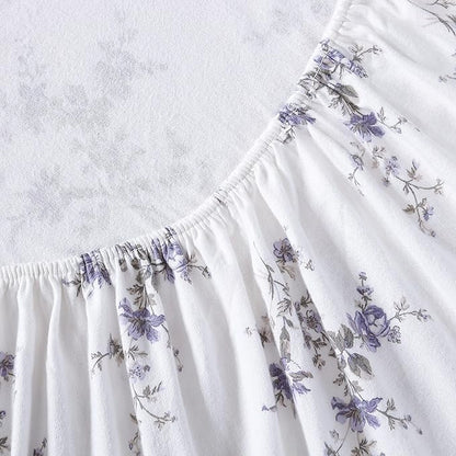Laura Ashley - Flannel Sheets Full Size, Anti-Pilling & Wrinkle Resistant Cotton, Touchably Soft for All-Season Comfort - Bed Sheets with Matching Pillowcases & Fitted Sheet (Jessika Lavender)