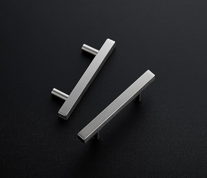 Ravinte 50 Pack Cabinet Handles 3 Inch Brushed Nickel Cabinet Pulls Square Hardware for Kitchen - 5 Inch Total Length