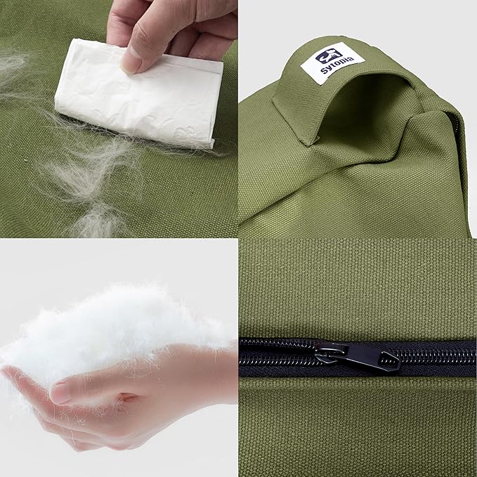 Sytopia 36-Inch Canvas Outdoor Dog Bed, Waterproof & Washable with Removable Cover, Ideal for Medium & Large Dogs, Chew-Proof Great for Indoor, Outdoor, Crate, or Patio Use (Green)-Mewly Pet