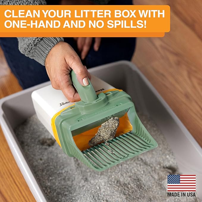 Neater Pet Brands Neater Scooper XL Cat Litter Scoop, 15 Refill Bags – Extra-Large Capacity Mess-Free Cat Litter Scooper with Bag for Large & Multiple Cats, Spill-Proof Litter Box Scooper with Holder-Mewly Pet