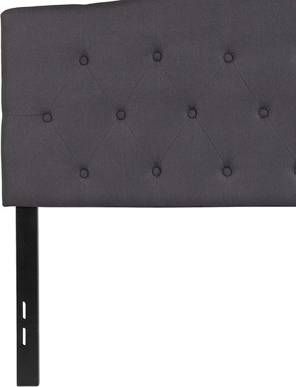 Flash Furniture Cambridge Tufted Upholstered Full Size Headboard in Dark Gray Fabric