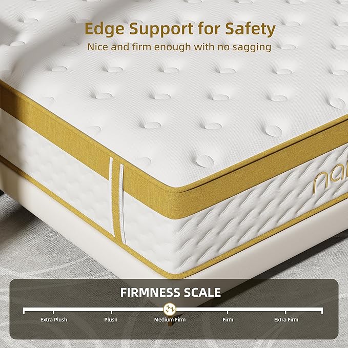 Cooling Gel King Size Mattress 10 Inch Hybrid King Mattress in a Box with Pocketed Springs Memory Foam for Back Pain & Pressure Relief with CertiPUR-US Certified Foam