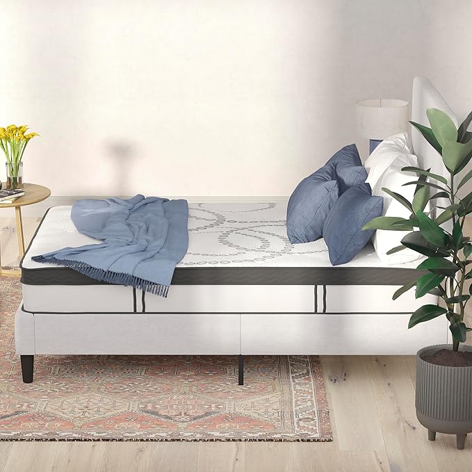 Flash Furniture Capri Comfortable Sleep 10" Hybrid Pocket Spring and Foam Mattress in a Box, Foam Pocket Spring Hybrid Mattress, Pressure Relief, Full