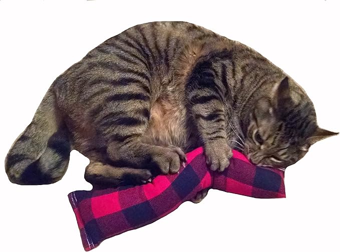 15" Catnip Cat Kicker Toys/Kitty Kick Sticks/Cat-Nip Kick Sticks (Red/Black Flannel) (Kickers Filled with 1 oz Premium Canadian Catnip)-Mewly Pet
