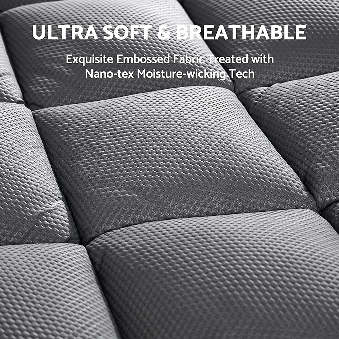 SLEEP ZONE Extra Thick Queen Mattress Topper for Back Pain, Plush Breathable Thick Mattress Pad Cover, Down Alternative Soft Bed Topper with Elastic Fitted Deep Pocket