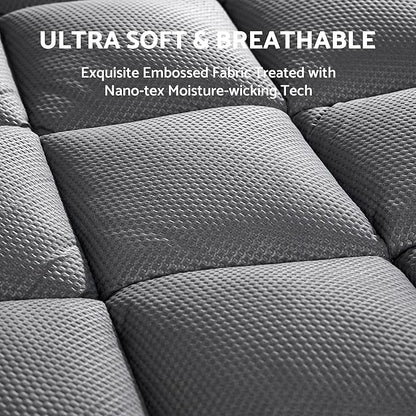 SLEEP ZONE Extra Thick Queen Mattress Topper for Back Pain, Plush Breathable Thick Mattress Pad Cover, Down Alternative Soft Bed Topper with Elastic Fitted Deep Pocket