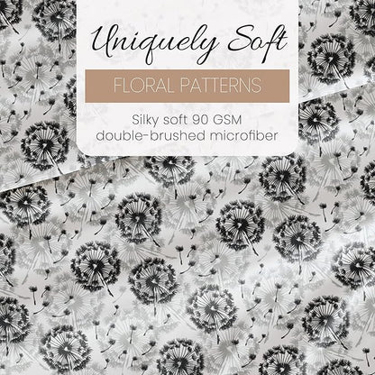 Linen Market Double-Brushed Patterned Microfiber Queen Sheet Set 4 Piece – Oeko-TEX Certified Ultra Soft & Wrinkle-Free - 16" Deep Pocket Sheets - Easy Care Queen Size - Make a Wish Light Gray