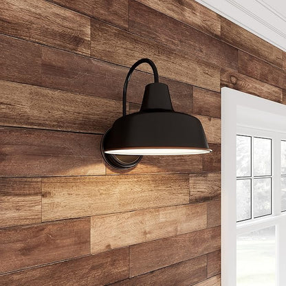 Design House Mason 1-Light Indoor/Outdoor Wall Light with Metal Shade, Wet Rated for Porch, Patio, and Garage, 579375