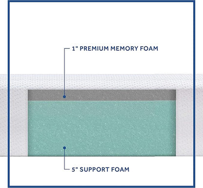 Sealy 6" Medium-Firm Adaptive Memory Foam Mattress with CopperChill Technology, Cooling Memory Foam Mattress for Pressure Relief, Twin, White