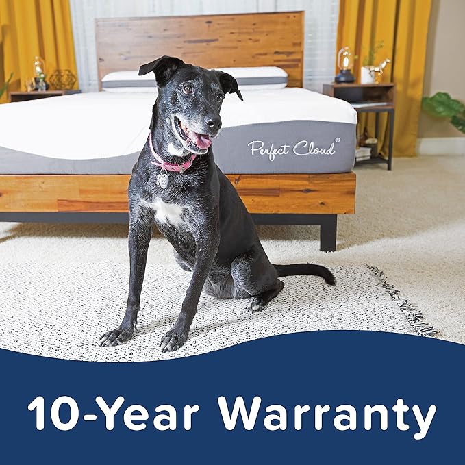 Perfect Cloud Made in The USA UltraPlush Charcoal-Infused 10 inch Memory Foam Mattress - Pressure Relieving - Bed-in-a-Box (King)