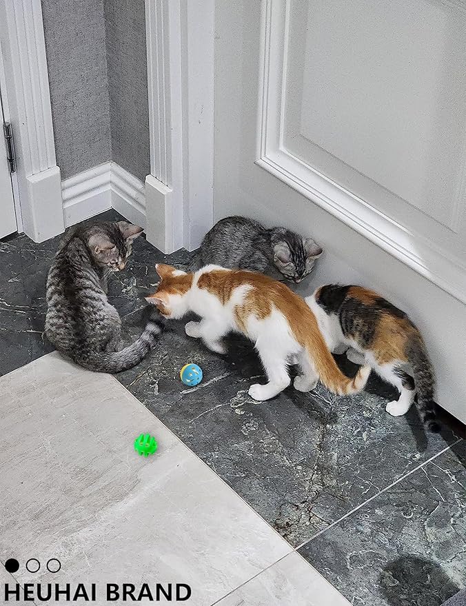 5-Piece Cat Toy Balls with Bells for Kittens and Indoor Cats, Over The Moon(1.5'', Basic Cat Toy Set)-Mewly Pet