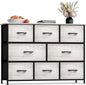 Sorbus Dresser with 8 Faux Wood Drawers - Chest Organizer Unit with Steel Frame Wood Top & Handle Easy Pull Fabric Bins for Clothes - Wide Storage Furniture for Bedroom Hallway, Living Room & Closet