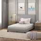 Furinno Laval Button Tufted Upholstered Platform Bed Frame, Full, Glacier