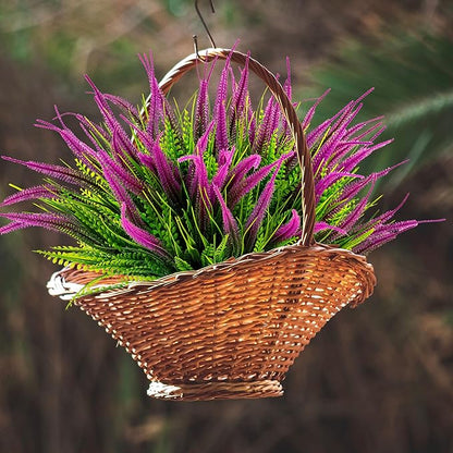 12 Bundles Outdoor Artificial Plants Flowers UV Resistant Fake Grass Plants Tropical Faux Bushes Shrubs for Home Front Porch Outside Planter Garden Landscape Décor