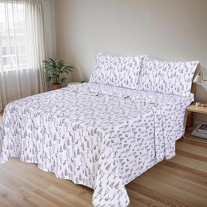 RUVANTI Flannel Sheets California King Size - 100% Cotton Brushed Cal King Bed Sheets Set - Deep Pockets 14 Inches - All Seasons Breathable & Extra Soft - Warm & Cozy, 4 Piece, Dry Winter