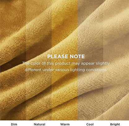 Bedsure GentleSoft Bedding Fleece Blanket for Girls and Boys - Soft Cozy Cute Small Throw Blankets for Travel, 43x55 Inches, Gold
