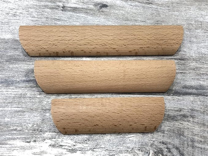 2Pcs Unfinished Wood Solid Furniture Pulls Handles,Unfinished Unpainted Paintable Wooden Handles Cupboard Closet Drawer Handle Pull,Length 3.54",Hole Dis.2.52"