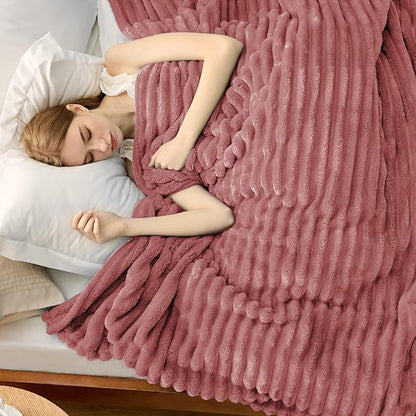 Bedsure GentleSoft Brick Dust Fleece King Blanket for Couch - Super Soft Cozy Blankets for Women, Cute Small Blanket for Girls, 108x90 Inches