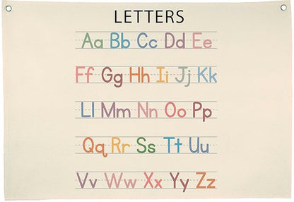 Classroom Decoration-Homeschool Decor-Educational Flag Decor Gift for Kids Toddler Baby Boys Girls Newborn Toddler - Banner Wall Sign Gifts for Playroom Nursery Baby Room Bedroom Front Door-letters