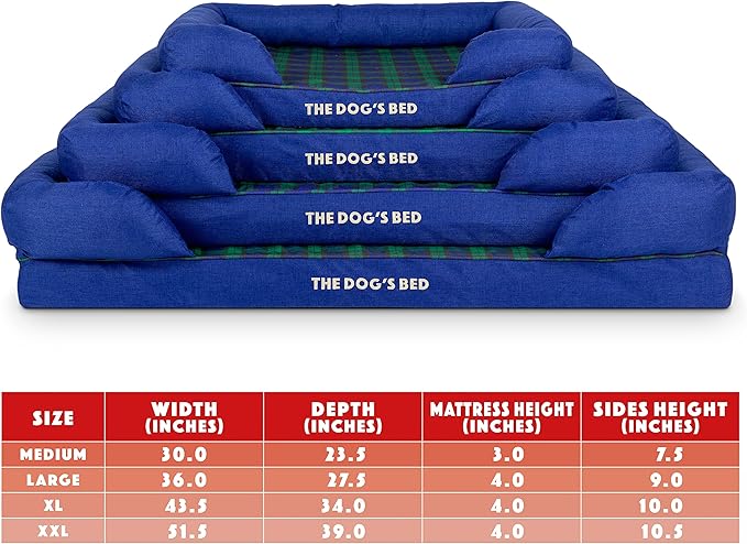 The Dog’s Bed, Med Black Watch Tartan 30x23.5, Memory Foam, Pain Relief: Arthritis, Hip & Elbow Dysplasia, Post Surgery, Lameness, Supportive, Calming, Waterproof Washable Cover, Veterinary Approved-Mewly Pet