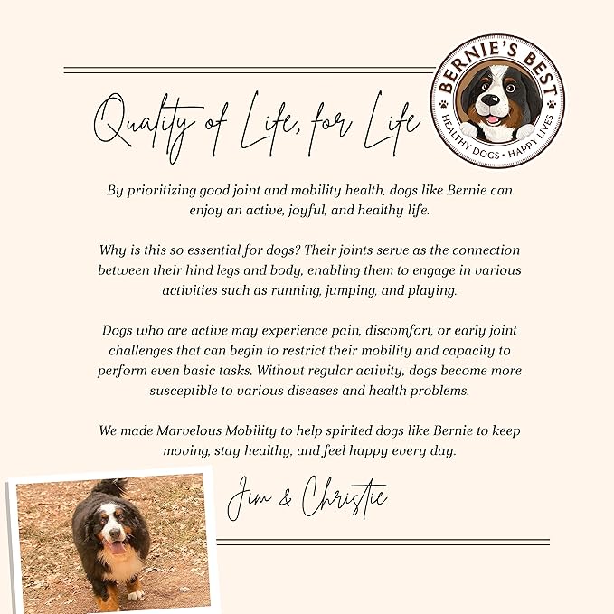 Bernie's Marvelous Mobility - Daily Total Joint Support for Dogs - 90 Soft Chews - Maintain & Rebuild Mobility, Supports Joint Tissue Health-Mewly Pet