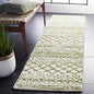 SAFAVIEH Arizona Shag Collection Runner Rug - 2'3" x 10', Ivory & Green, Moroccan Design, Non-Shedding & Easy Care, 1.6-inch Thick, Ideal for The Living Room, Bedroom, Dining Room (ASG741Y-210)
