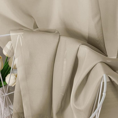 Aiyufeng Taupe Sheer Curtains 72 Inches Long 2 Panels Set, Semi Transparent Voile Rod Pocket Sheer Window Drapes for Bedroom Bed Canopy Living Room Dining Wedding Party Backdrop, 42W x 72L inch
