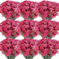 Lyrow 100 Bundles Violet Artificial Flowers, UV Resistant Faux Flowers Outdoor, Faux Silk Flowers, Fake Violet Flowers Bulk for Front Porch Hanging Garden Courtyard Farmhouse Home(Rosy)