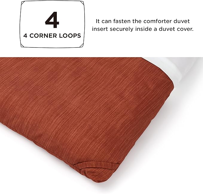 Bedsure Full Comforter Set - Burnt Orange Soft Bedding for All Seasons, Cationic Dyed Bed Set, 3 Pieces, 1 Full Size Comforter (82"x86") and 2 Pillow Shams (20"x26"+2")