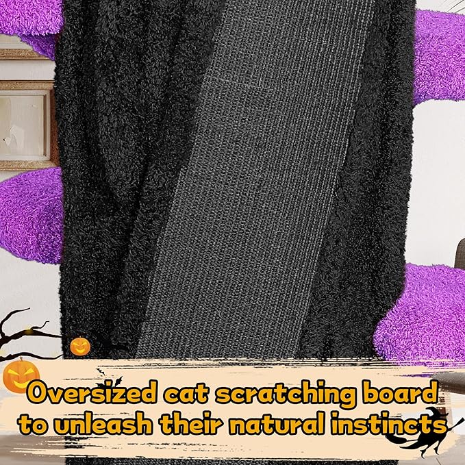 Luxury Cat Tree Tower for Indoor Cats,88.6" Tall Cat Tree,Multi-Level Furniture Activity Center with Scratching Posts Stand House Condo Funny Toys Kittens Pet Play House, Purple-Mewly Pet