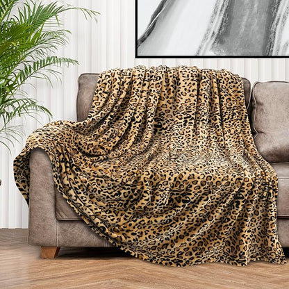 PAVILIA Cheetah Fleece Throw Blanket | Cheetah Leopard Animal Print Flannel Blanket for Twin Bed | Soft Velvet Lightweight Microfiber Blanket for Bed Couch Sofa | 60x80 Inches